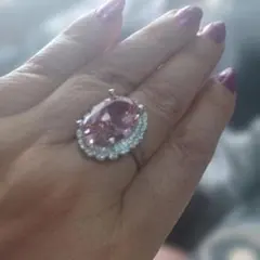 激安きらきらエレガントなピンクシルバーストーンリング