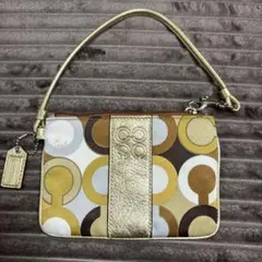 COACH スクリブル シグネチャー コスメポーチ 化粧ポーチ マルチカラー 