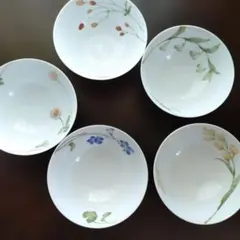 Noritake ノリタケ あづまの路　ボウル 5枚セット　 花柄柄違いのサムネイル