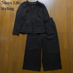 【7days Life Styling】ドビー素材セットアップ3点 LL 黒