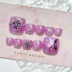 【再販なし】ギャル クロムハーツ 足用 フットネイル うるうる 夏