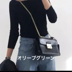 CHRISTIAN VILLA オリーブグリーン ショルダーバッグ　本革のサムネイル