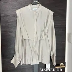 新品✨ MARIED'OR ブラウス フリル デザイン ベージュ きれいめ 38のサムネイル