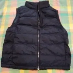 ユニクロネイビー 中綿ベスト ジッパー付き