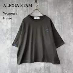 アリシアスタン 刺繍ロゴTシャツ ロゴT オーバーサイズ コットンTシャツ Fのサムネイル