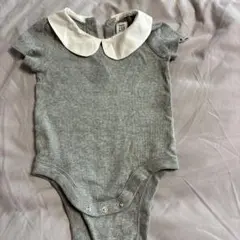 baby GAP グレー ストライプ 襟付きロンパース 12-18ヶ月