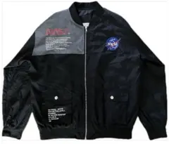 NASA MA-1 フライトジャケット ブラック　ナイロン