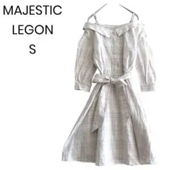【MAJESTIC LEGON】オフショル チェック リボン S 1363