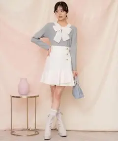 WILLSELECTION アシメヘムツイードミニスカート