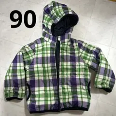 90 アウター ダウン コート 冬 羽織 チェック 暖か 軽い