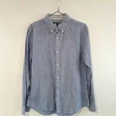 トミーフィルフィガー ボタンダウン L シャンブレー 長袖 シャツ 美品