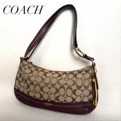 ⭐︎美品【COACH】ワンショルダーバッグ キャンバス レザー シグネチャー 総柄