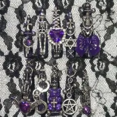 No.7┊︎ 地雷系　ネイルチップ　ジェルネイル　紫　パープル　量産型