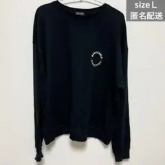 トレーナー 長袖 スウェット ロゴ 黒 Ｌ