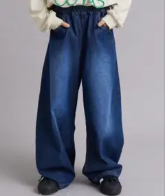 【試着のみ】160 ペアマノンストリート カーブデニムパンツ