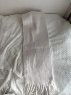 ホワイト ポリエステル マフラー Fサイズ