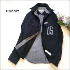 TOMMY/トミー●異素材配色切り替え♪ビッグロゴ入りデニムジャケット/シャツ