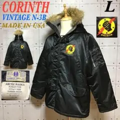 【USA製】80s コリンス N-3B 黒 スコードロン パッチ　ビンテージ