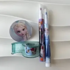 アナと雪の女王 文房具セット テープカッター ペン クリップ
