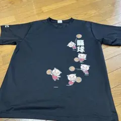 バスケットボール 豚イラスト Tシャツ ブラック