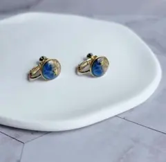 k16gp 波模様のイヤリング　海　イヤリング　ハンドメイド　レジン