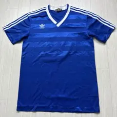 80sヴィンテージアディダスサッカーゲームシャツOトレフォイルデサント