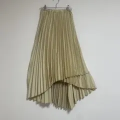 DOUX ARCHIVES ベージュ プリーツ ロングスカート アシンメトリー