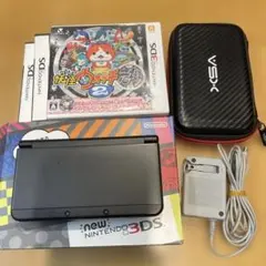 Newニンテンドー3dsLL本体(箱有)&カセット3つ&充電コード&ケースセット