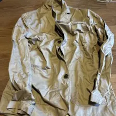 カジュアル ベージュ コットンシャツ