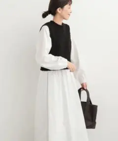 レイヤードデザイン長袖シャツワンピース