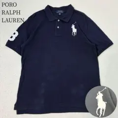 ポロラルフローレン　ポロシャツ　半袖　ビックポニー　ネイビー　メンズMサイズ相当