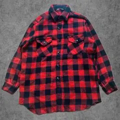 60s FROSTPROOF ブロックチェック　M-L ウール　ネルシャツ　赤黒