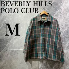 【極美品】BEVERLY HILLS POLO CLUB チェックシャツ グレー
