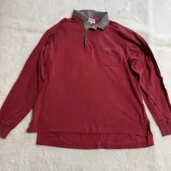 90s 00s renoma ポロシャツ　長袖　メンズLサイズ　レッドのサムネイル