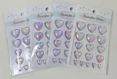 【新品】 デコレーションシール ハート パープル 4点セット
