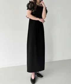チュールビスチェ&キャミワンピースset ブラック