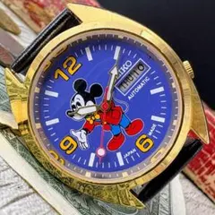 【お洒落男子必見】SEIKO ミッキー メンズ 自動巻き パープル ヴィンテージ
