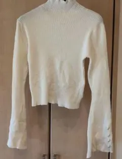 タートルネック リブ編み セーター F ホワイトswing by