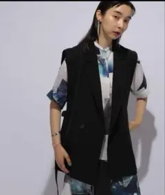 HARE ブラック ダブルボタン ベスト