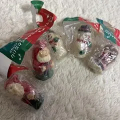 クリスマス置物 サンタと雪だるま 4体セット　アサヒ　クリスマスキャンドル
