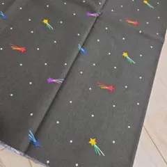 50×25　流れ星　クリスマス　USA コットン　薄手　生地　はぎれ