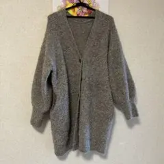 LOWRYS FARM フワフワニット グレー カーディガン