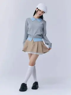 新品未使用 レイヤードプリーツミニスカート エイミーイストワール