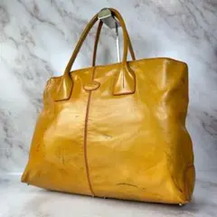 TOD'S トッズ エナメル トートバッグ イエロー A4 大容量