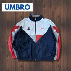 90s UMBRO ナイロンジャケット XL ネイビー系 チームロゴ ビンテージ