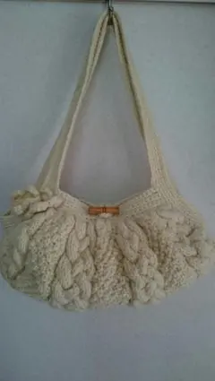 ハンドメイド グラニーバッグ白ホワイト