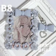 【No388】レジンデコ　B8 トレカケース　パステルブルー