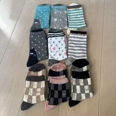 新品！猫柄レディースソックス9足セット