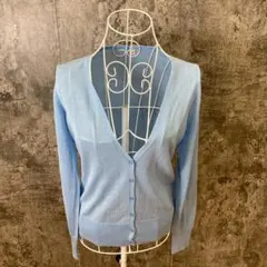 ✨UNIQLO✨ユニクロ♡カーディガン♡長袖♡薄手♡Vネック♡ブルー系(M)