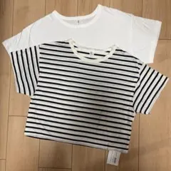 新品タグ付き ジュエティ ボーダー 無地 Tシャツ 半袖 2枚セットのサムネイル